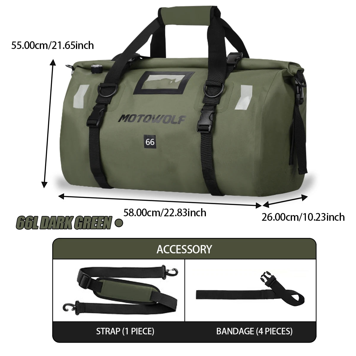 Motorcycle Waterproof TailBag Travel Outdoor Dry Luggage Roll Pack Bag 20/66/100L Motorbike Luggage Backpack Motorcycle Seat Bag