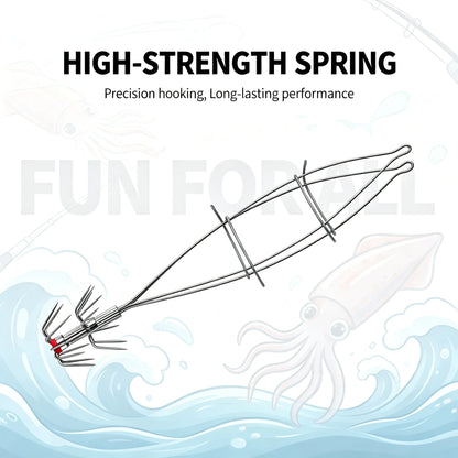 1PC Steel Squid Hook Stainless Fishing Jig Octopus Lure Saltwater Tackle