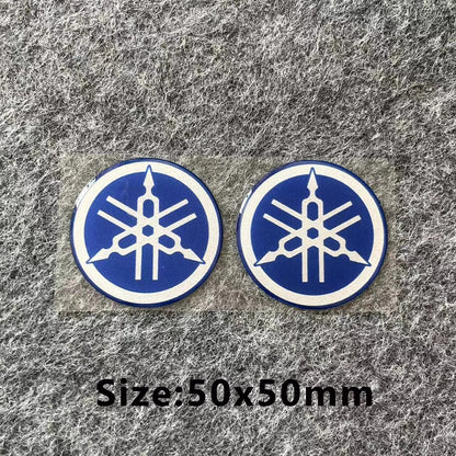 3D Yamaha Logo Decal Sticker Gold White Blue Red Tank Helmet Emblem