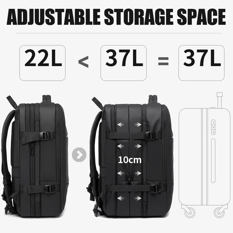 BANGE Expandable Men's Backpack Waterproof 17.3 in Laptop Backpack Man Large Capacity Hiking Travel Bag Male Backpacks for Men-EXPROTAS
