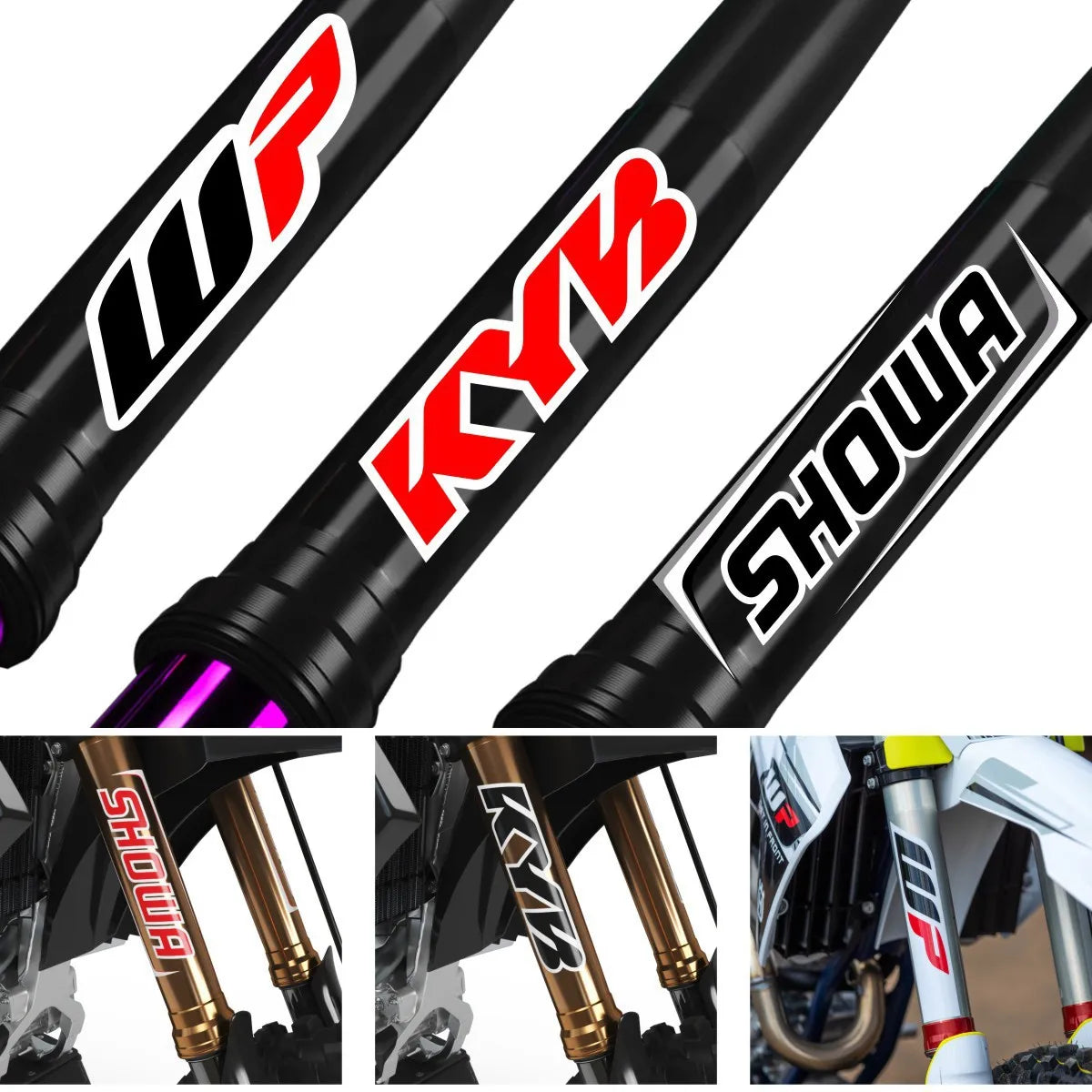 Kyb Wp Motorcycle Fork Stickers Decals Waterproof Vinyl for Motocross