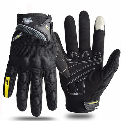 Black SUOMY Racing Motorcycle Gloves Full Finger Breathable Anti-Slip S-XXL