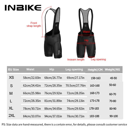 INBIKE Mens MTB Cycling Bib Shorts Padded Road Mountain Bike Riding Shorts