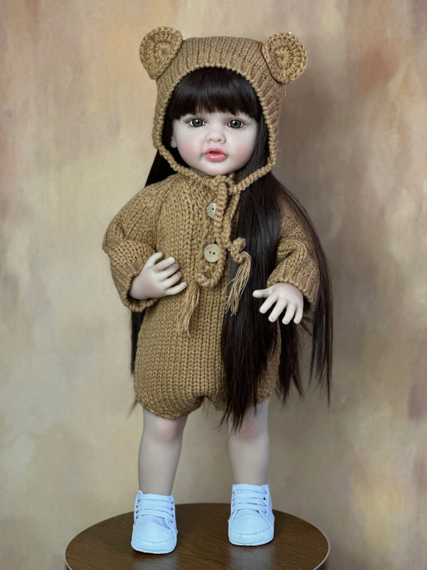 BZDOLL 55CM 22Inch Can Stand Reborn Baby Lifelike Girl Doll Full Soft Silicone Body Princess Toddler Bebe Birthday Gift-EXPROTAS