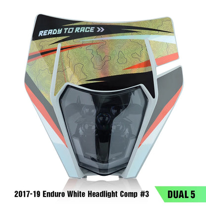 PowerZone Motorcycle  Headlight Headlamp Head Light Supermoto Fairing For KTM EXC SXF MX Dirt Bike Enduro  Headlight - EXPROTAS