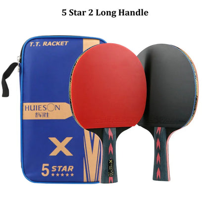 Huieson 5/6 Star Table Tennis Racket Carbon Offensive Ping Pong Racket Paddle with Cover Bag-EXPROTAS