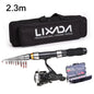 Lixada 2.1m 2.3 m Telescopic Fishing Rod Reel Combo Full Kit Carbon Fiber Rod Pole Spinning Reel Fishing Bag Case Pesca Gear Set-EXPROTAS