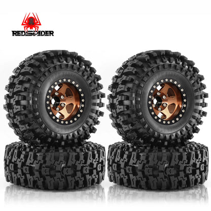 1.9" RC Beadlock Wheels | Metal Rim Tire Set for 1/10 TRX4 Axial D90 RC Crawlers
