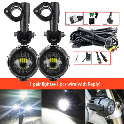 Auxiliary Lights LED Spot Driving Fog Lights for R1200GS F800GS K1600 Universal Motorcycle 40W 6000K Fog Lamps-EXPROTAS