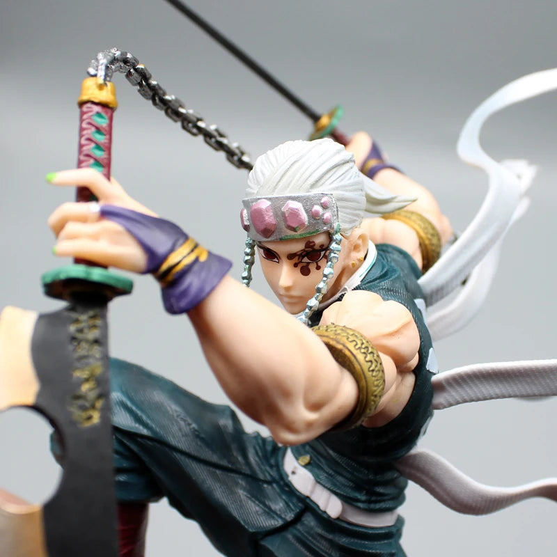27cm Demon Slayer figures Uzui Tengen Figures 2 Heads Kimetsu No Yaiba Anime Figures Figurine Gk Pvc Statue Model Toys Gift-EXPROTAS