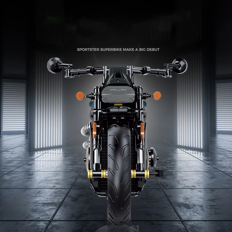 1:8 MOC Racing Motorcycle Building Blocks 600+pcs Technical Motorbike Model Toy Gift