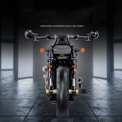 1:8 MOC Racing Motorcycle Building Blocks 600+pcs Technical Motorbike Model Toy Gift