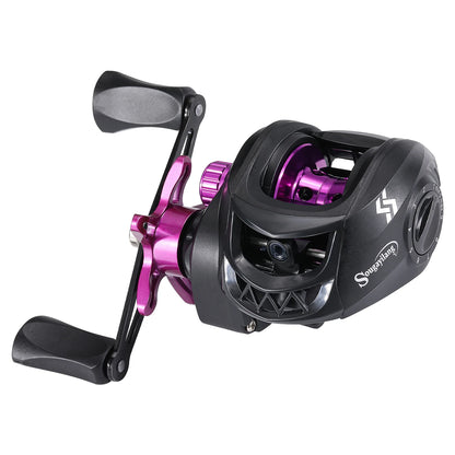 Baitcasting Fishing Reel 7.2:1 Magnetic Brake 8kg Drag Sougayilang Aluminium Spool