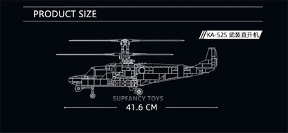 913PCS KA-52S Helicopter Gunship Model Bricks Coaxial Inversion Weapon Creative Building Blocks Educational Toys for Children-EXPROTAS