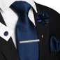 Men's Plaid Tie Clip Set with Pocket Square Cufflinks Wedding Accessories