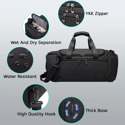 BANGE Waterproof Travel Bags 21 Inch Duffel for Men with Shoe Compartment