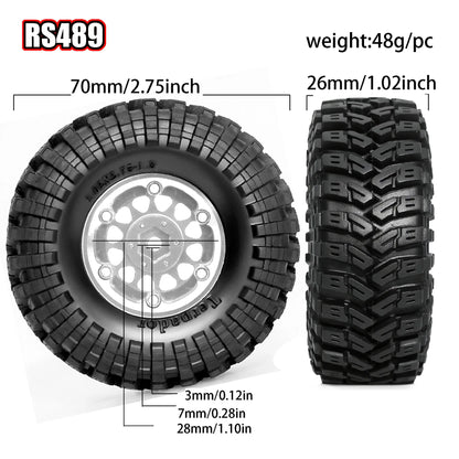 1.3 Crawler Wheel Tire Set 4PCS for 1/18 TRX4M SCX24 RC Vehicles