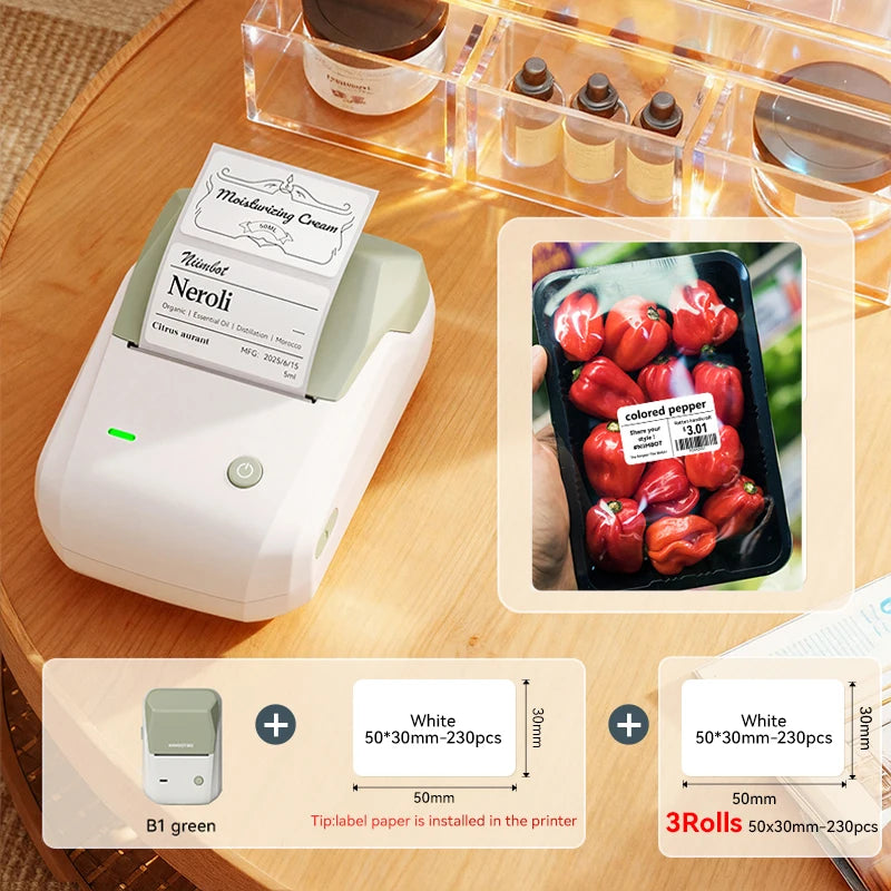 Niimbot B1 Portable Thermal Label Printer Mini Bluetooth Sticker Maker