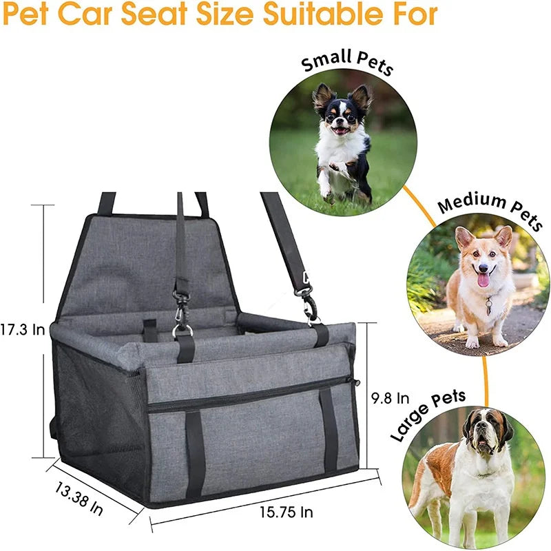 Dog Car Seat Cover Hammock Foldable Pet Basket Harness Travel Safety