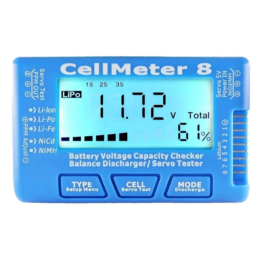 Digital Battery Capacity Checker RC LiPo Li-ion Nimh Nicd Tester Cellmeter-7