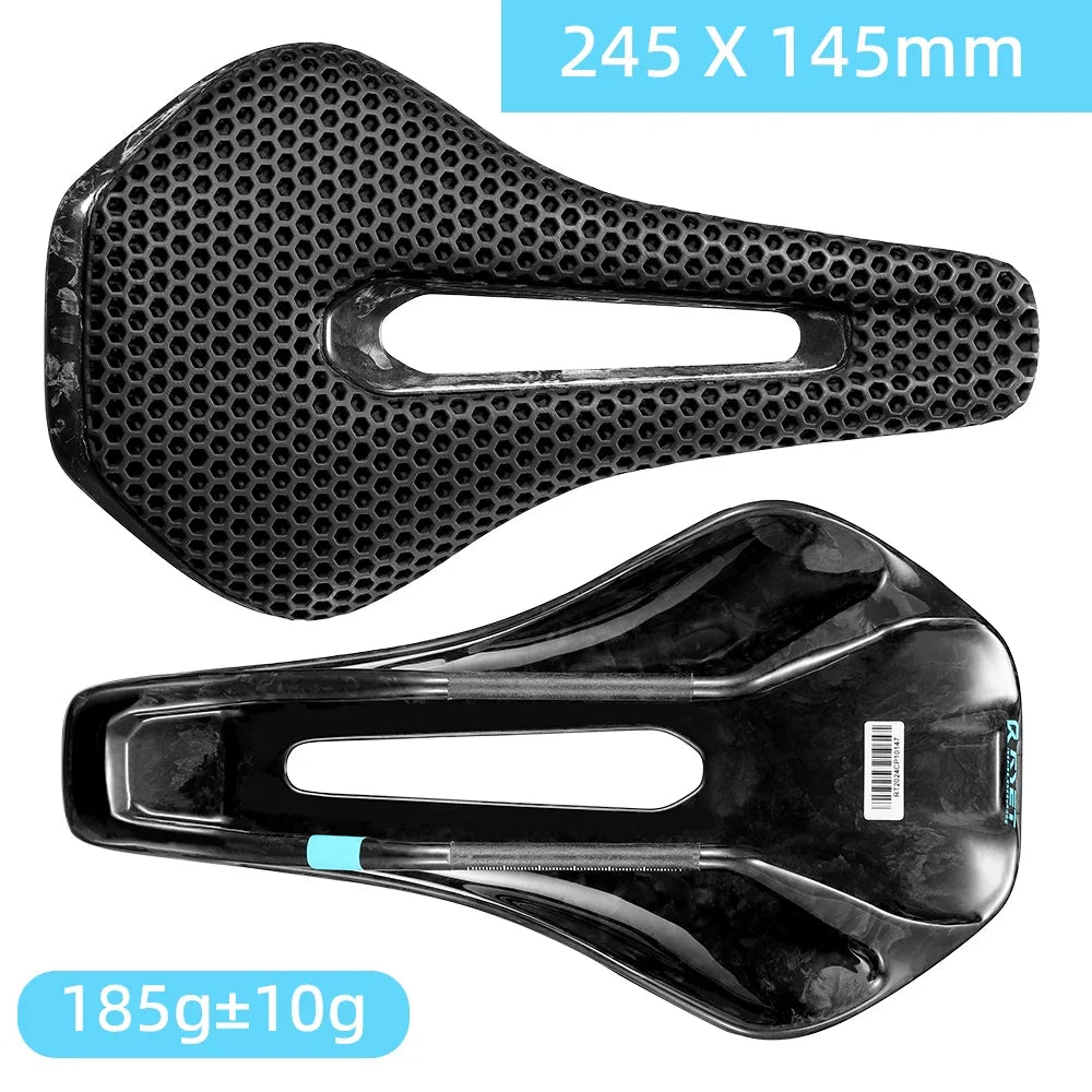 RYET 3D Printed Full Carbon Saddle 135/145/155mm for MTB Gravel Road Bike