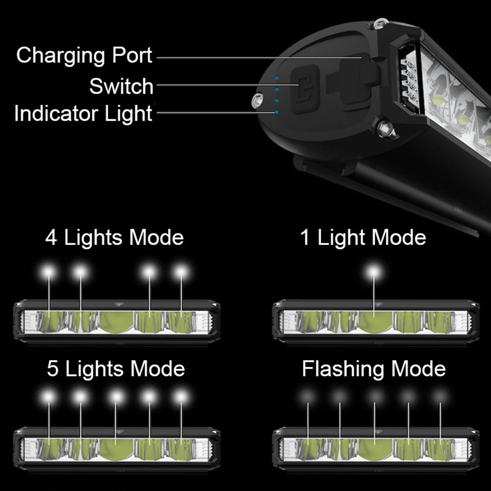 Bike Light 10000mAh USB Rechargeable LED Front Lamp Waterproof Electric Bicycle
