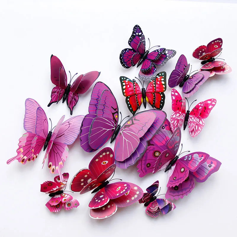 12Pcs 3D Butterfly Wall Stickers Decor for Kids Room Home Art
