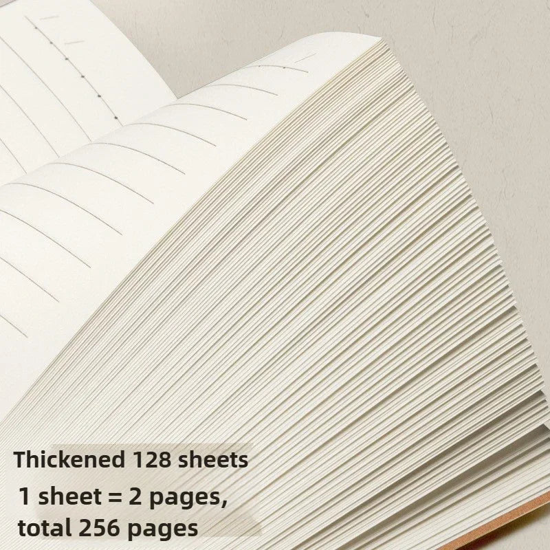 A6 Pocket Notebook 256 Pages Lined Notepad Journal Kraft Paper Cover