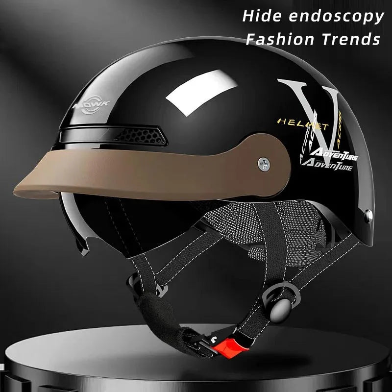 MOWK Motorcycle Vintage Half Helmet Summer Breathable Men Women Electric Jet Scooter Open Face Helmets Reflective Safety Helmets