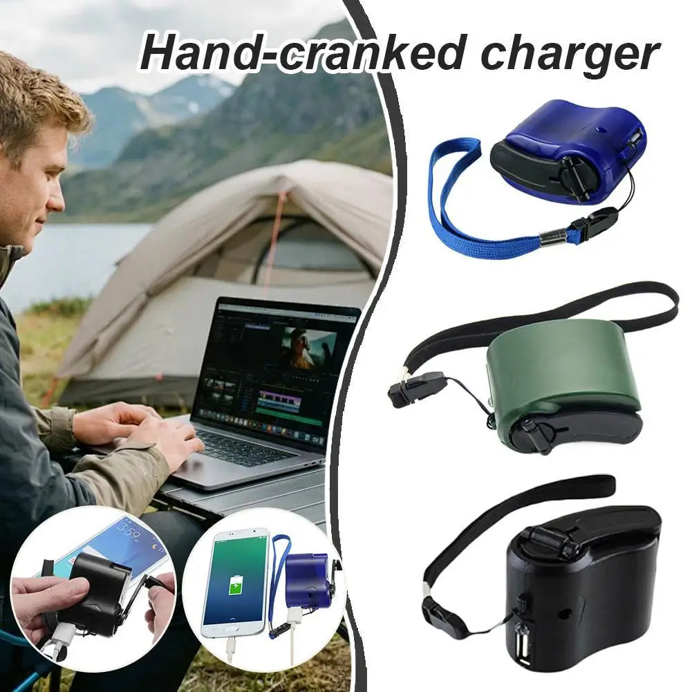 USB Emergency Charger Manual Power Generator for Outdoor Camping Hiking