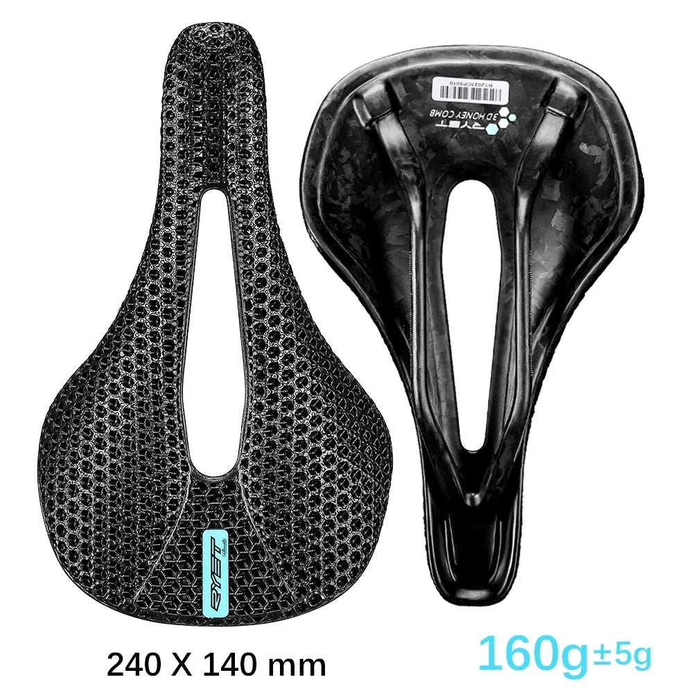 RYET 3D Printed Carbon Saddle 140/143mm Super Light Road MTB Bike Seat EVA