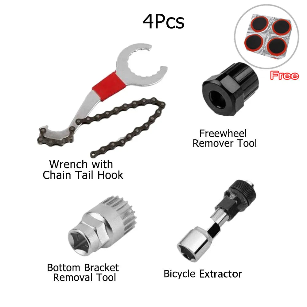Bike Repair Tool Kit Chain Breaker Crank Puller Flywheel Remover Wrench