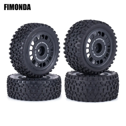4Pcs 88mm Pre-Glued Road Wheels Tyres 1/10 RC Buggy TT-02B DT-02 Rally