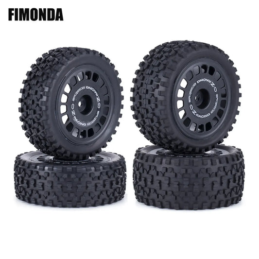 4Pcs 88mm Pre-Glued Road Wheels Tyres 1/10 RC Buggy TT-02B DT-02 Rally