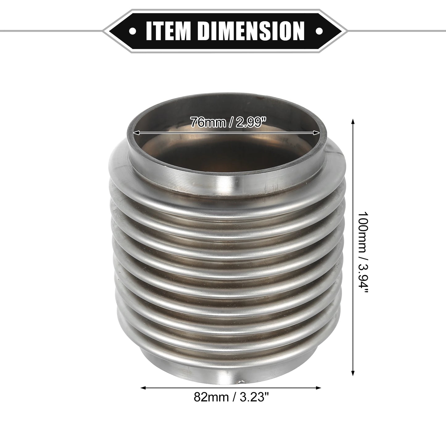 UXCELL Exhaust Flex Pipe | 38/45/50/60mm Bellows Connector Stainless Universal
