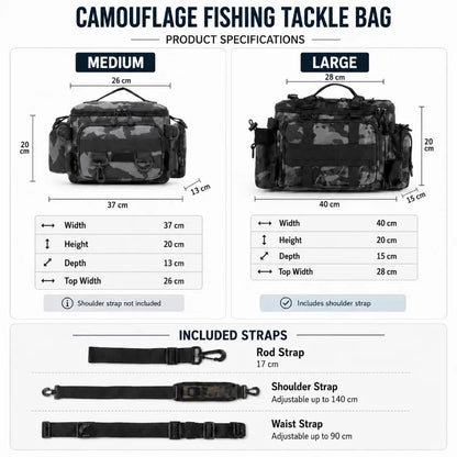Fishing Tackle Bag Waterproof Shoulder Rod Storage Gear Outdoor 40cm