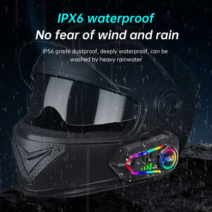Y10 Max Motorcycle Helmet Bluetooth 6.0 Intercom Headset CVC DSP Noise Reduction