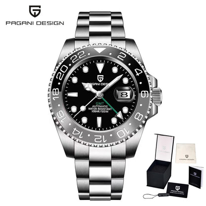 PAGANI Design PD-1662 Men’s Automatic Watch Stainless Steel Ceramic Bezel Waterproof