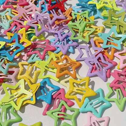 Alloy Hair Clips 20/50Pcs Star-Shaped Hollow-Out Elegant Retro Style Accessories