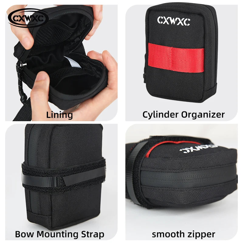Mini Bike Saddle Bag CXWXC 0.35L Lightweight Seat Tail Storage Pouch
