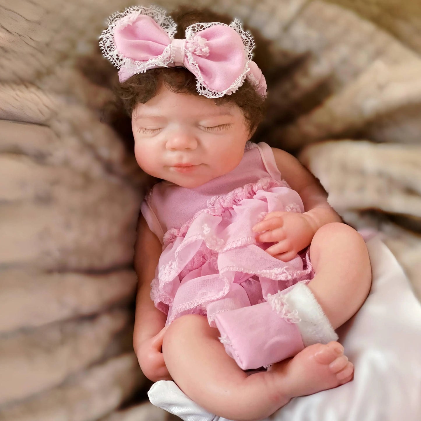 13" Open Mouth Pascale Reborn Doll, Full Body Soft Silicone, Painted Girl Bebe Toy
