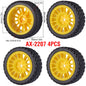 1/10 RC Wheels & Tires Set 12mm Hex On-Road Drift/Rally for Tamiya TT-02 Compatible Chassis