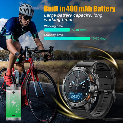 MELANDA Steel 1.39" Bluetooth Call Smart Watch Men Sports Fitness Tracker Watches IP67 Waterproof Smartwatch for Android IOS K52-EXPROTAS