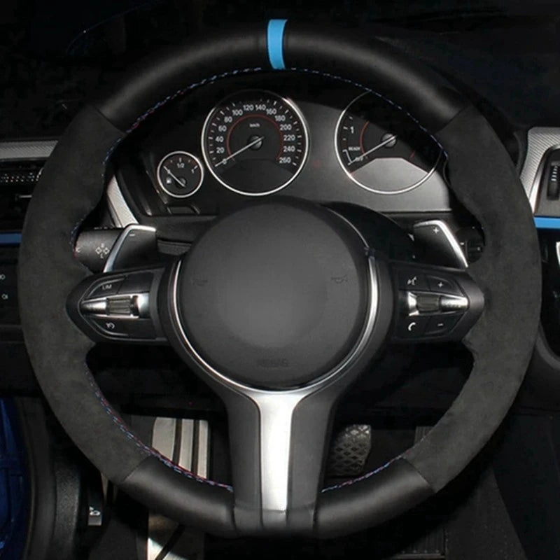 Car Steering Wheel Cover Anti-Slip  Suede Leather For BMW M Sport 1 Series F20 M135i M140i M235i M240i X1 F21 F48 X2 F39 X3 F25-EXPROTAS