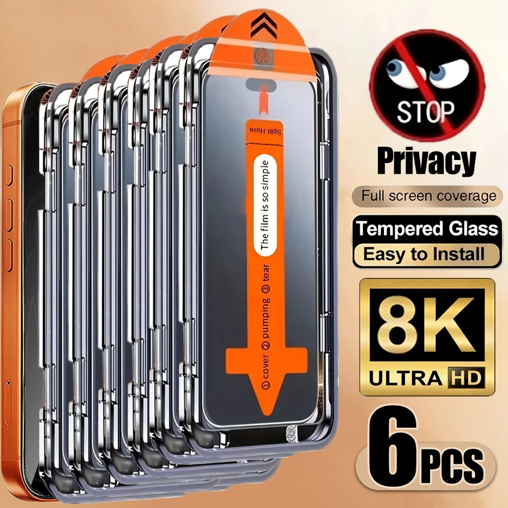 1-6Pcs Privacy Phone Screen Protector for iPhone 18 17 16 15 14 13 Pro Max