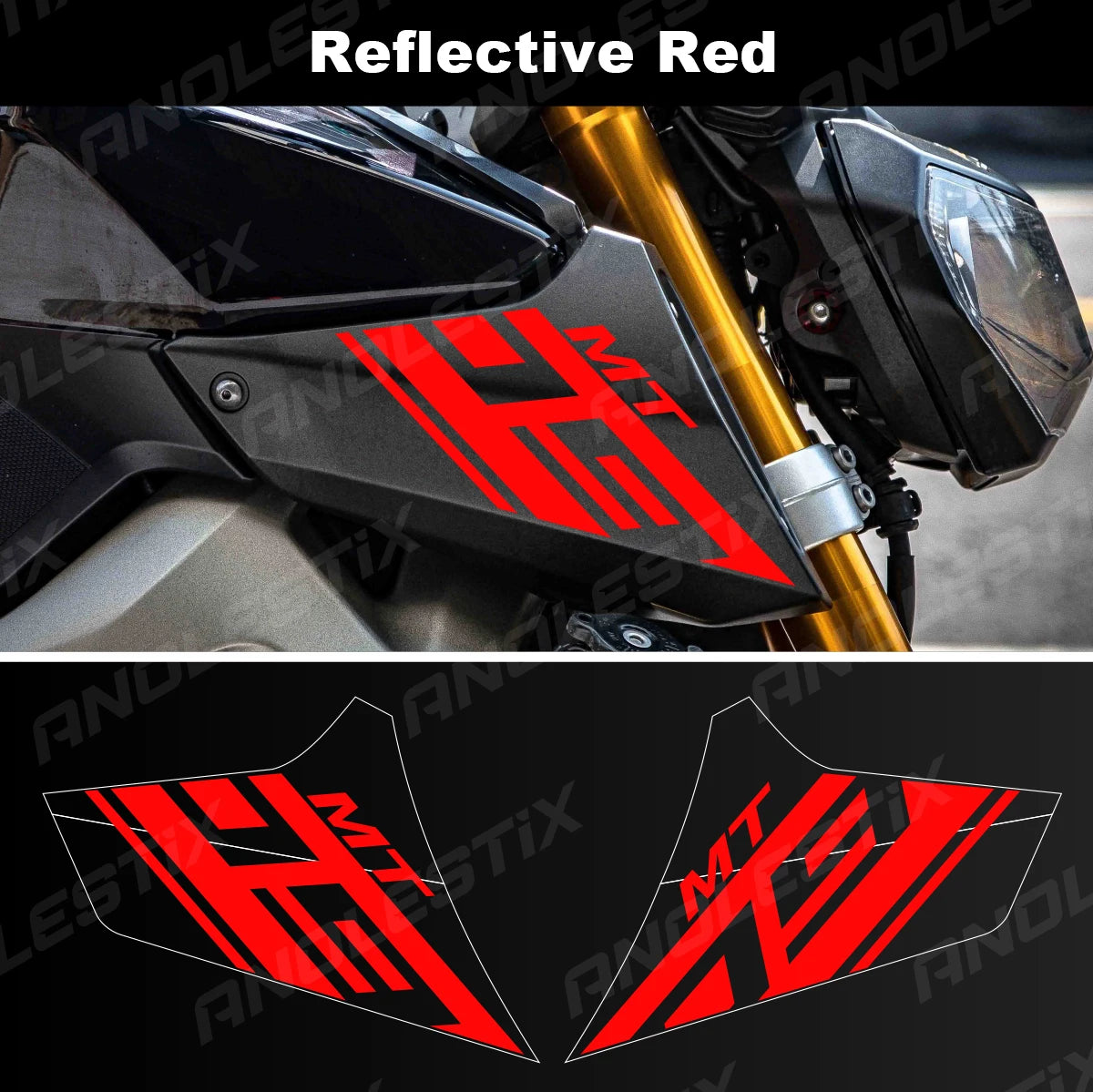 Anolestix Reflective Motorcycle Decals for YAMAHA MT09 2013-2017