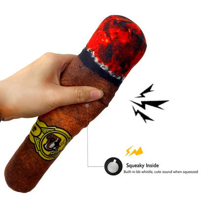 Plush Cigar Squeaky Dog Toy Funny Chew Molar Bite-Resistant Pet Toy Gift