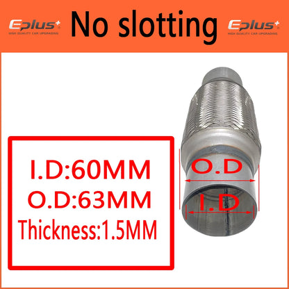 EPLUS Exhaust Flex Pipe | Telescopic Braid Muffler Connector Stainless Steel