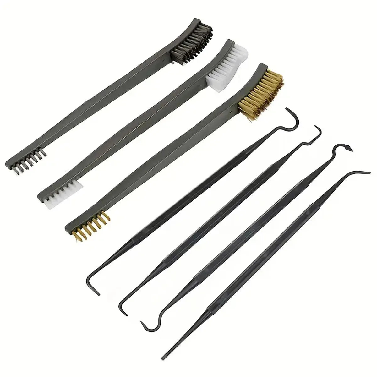 7PCS Wire Brush Set for Car Cleaning and Polishing Handy Steel Brushes