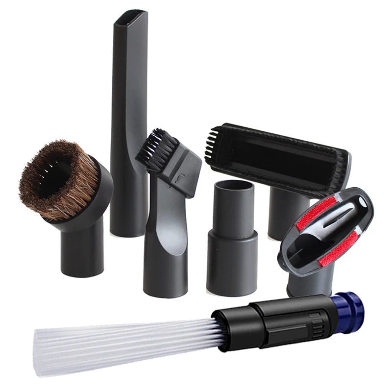 Universal Vacuum Cleaner Brush Nozzle 32 & 35mm Brush Head Cleaning Tool Long Flexible Flat Slim Suction Nozzle Head For Bed